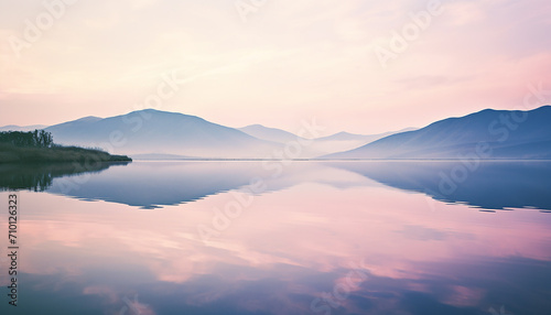 Tranquil scene of mountain peak at sunset generated by AI © Gstudio