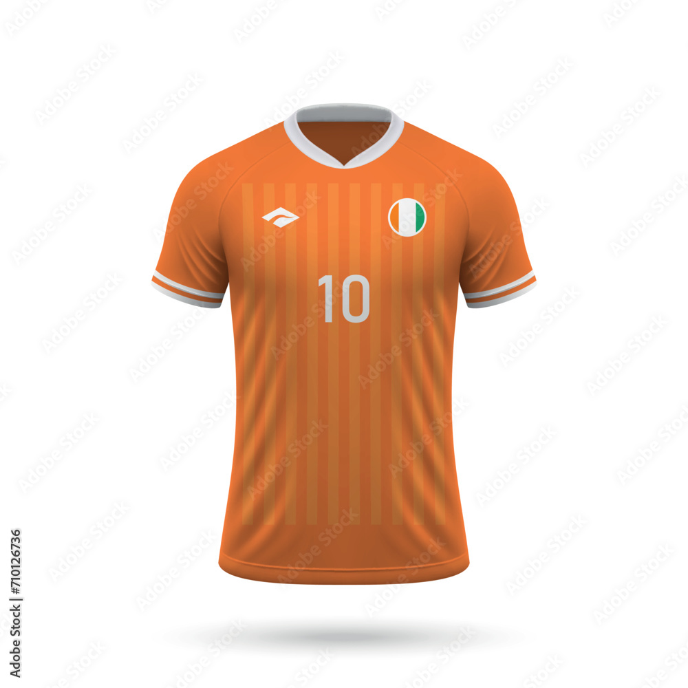 3d realistic soccer jersey Ivory Coast inational team 2024 3d realistic soccer jersey Ivory Coast inational team 2024