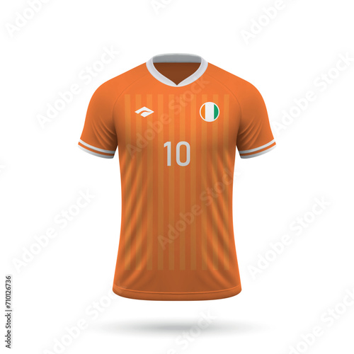 3d realistic soccer jersey Ivory Coast inational team 2024