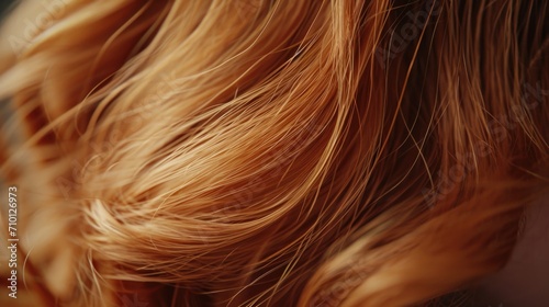 Close-up view of a woman's vibrant red hair. Perfect for fashion, beauty, or haircare-related projects