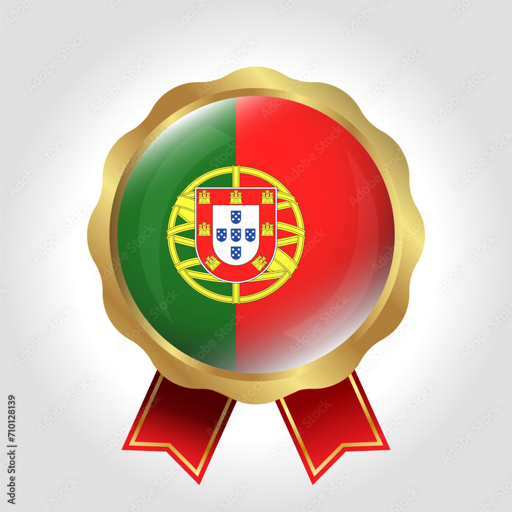 Obraz premium Creative Portugal Flag Label Vector Design