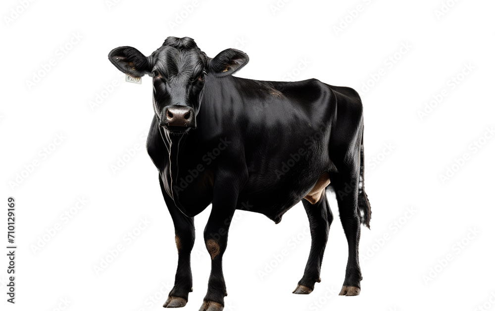 Charcoal Cow isolated on transparent Background