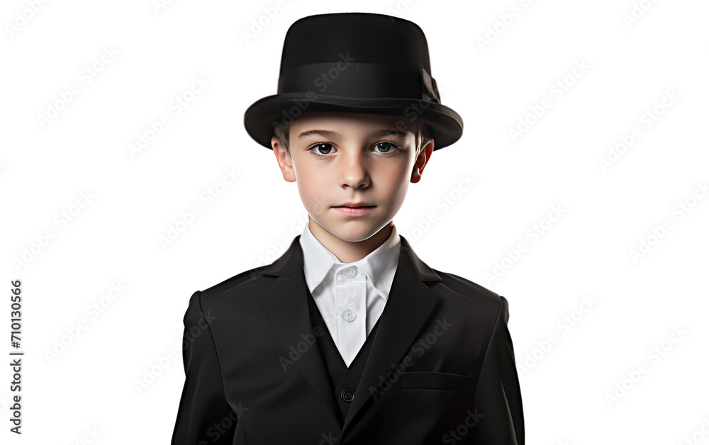 Youth in a Bowler Hat isolated on transparent Background