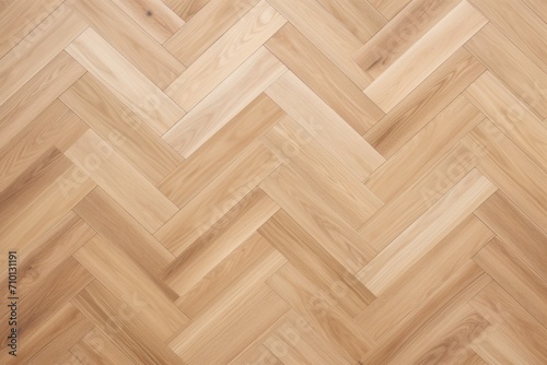 Beige oak wooden floor background. Herringbone pattern parquet backdrop 