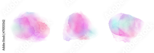Vibrant watercolor washes in ethereal pink and teal color scheme