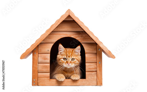 Cat Housed in a Box isolated on transparent Background