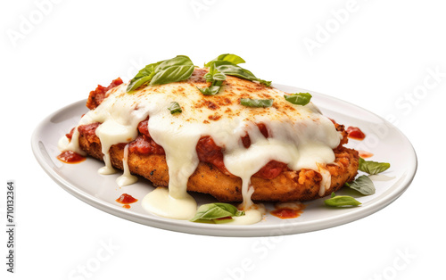 Parmesan Crusted Chicken Delight isolated on transparent Background