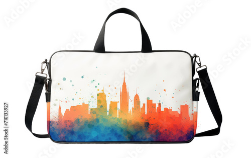 Downtown Skyline Travel Bag isolated on transparent Background photo