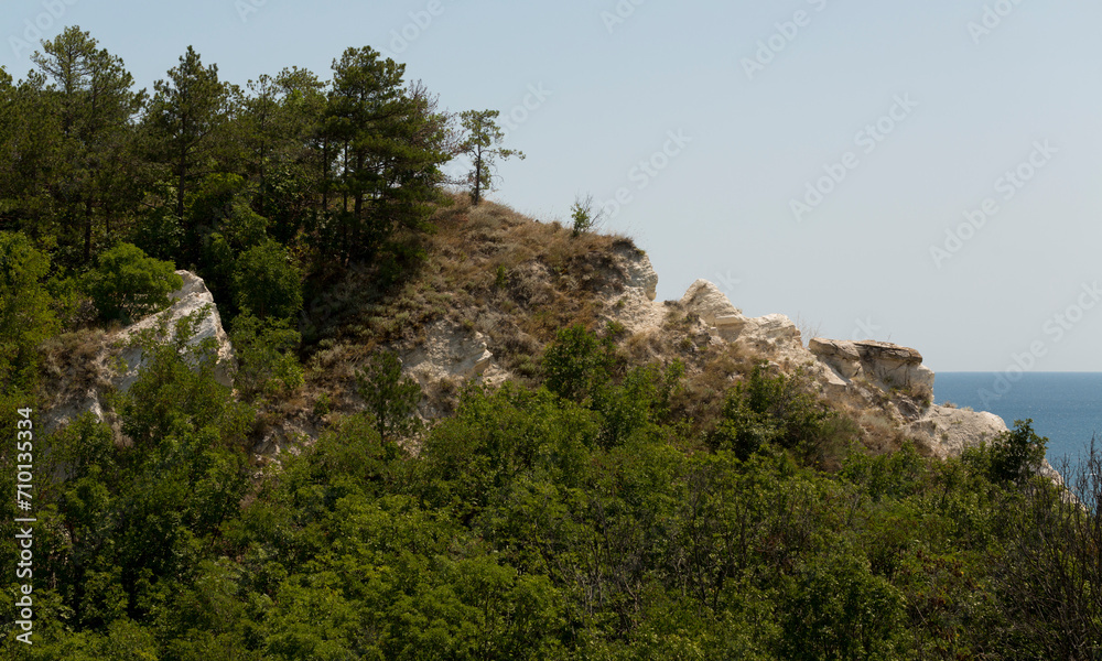 Bulgaria. The Black Sea coast. Mountains and forest, sedimentary rocks.