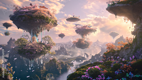 Fantasy Landscape with Surreal Elements for Magical and Open Composition Designs © Saran