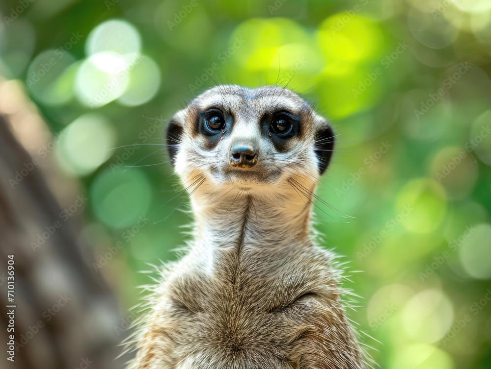 Fototapeta premium Portrait of a meerkat in its natural habitat.