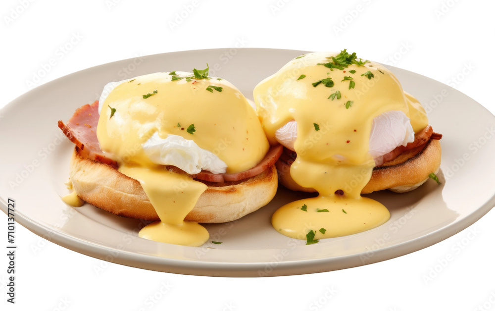 Benedictine Eggs isolated on transparent Background Benedictine Eggs isolated on transparent Background