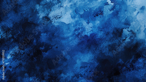 An abstract watercolor artwork with bold brush strokes in black and navy blue, evoking the feel of a stormy sky, suitable for creative design.