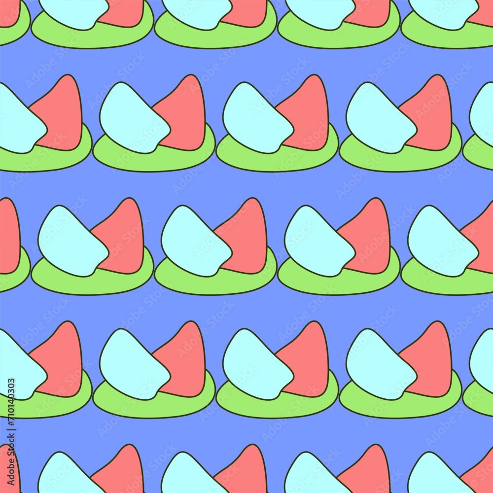 Doodle Hand Crafted Abstract Shape Seamless Textile Fabric Wallpaper Wrapping Paper Swatch Print Background