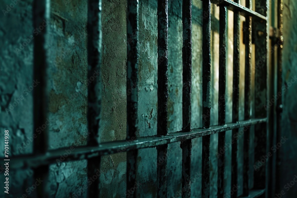 A picture of a jail cell with bars on the outside. Suitable for illustrating incarceration, prison, or confinement. A picture of a jail cell with bars on the outside. Suitable for illustrating incarceration, prison, or confinement.