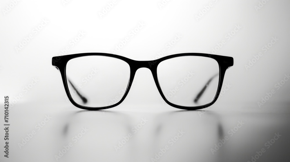 A pair of glasses sitting on top of a table. Suitable for various uses