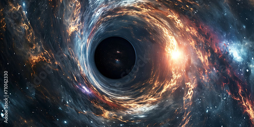 a black hole in deep space with other stars around it