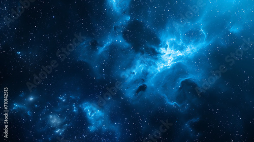 a space of blue stars and planets photo