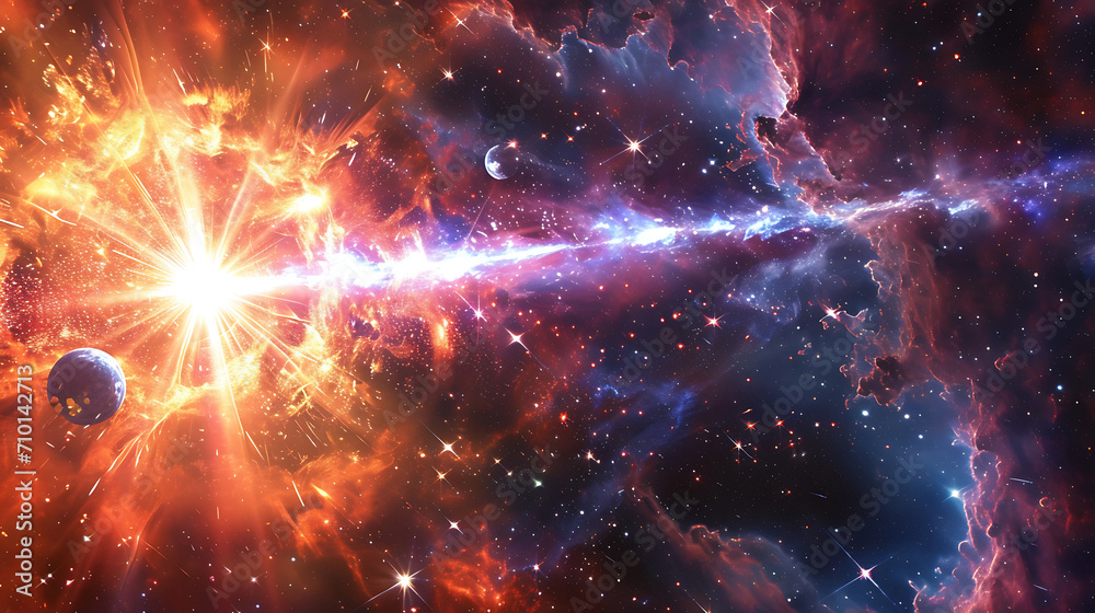 Obraz premium nebula with bright explosion