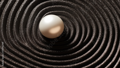 Abstract spiral pattern on black background, burning incense generated by AI