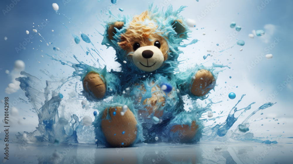 teddy bear on a blue background teddy bear on a blue background