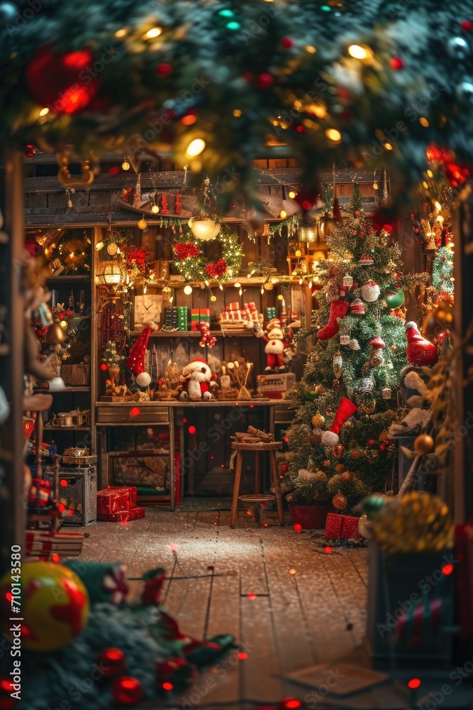 A store filled with a wide variety of Christmas decorations. Perfect for adding festive charm to any holiday display