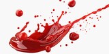 A striking image capturing a splash of vibrant red liquid on a pristine white surface. Perfect for advertising, product promotion, or artistic projects