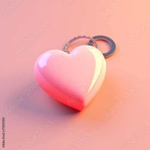 pink heart keychain on pink background