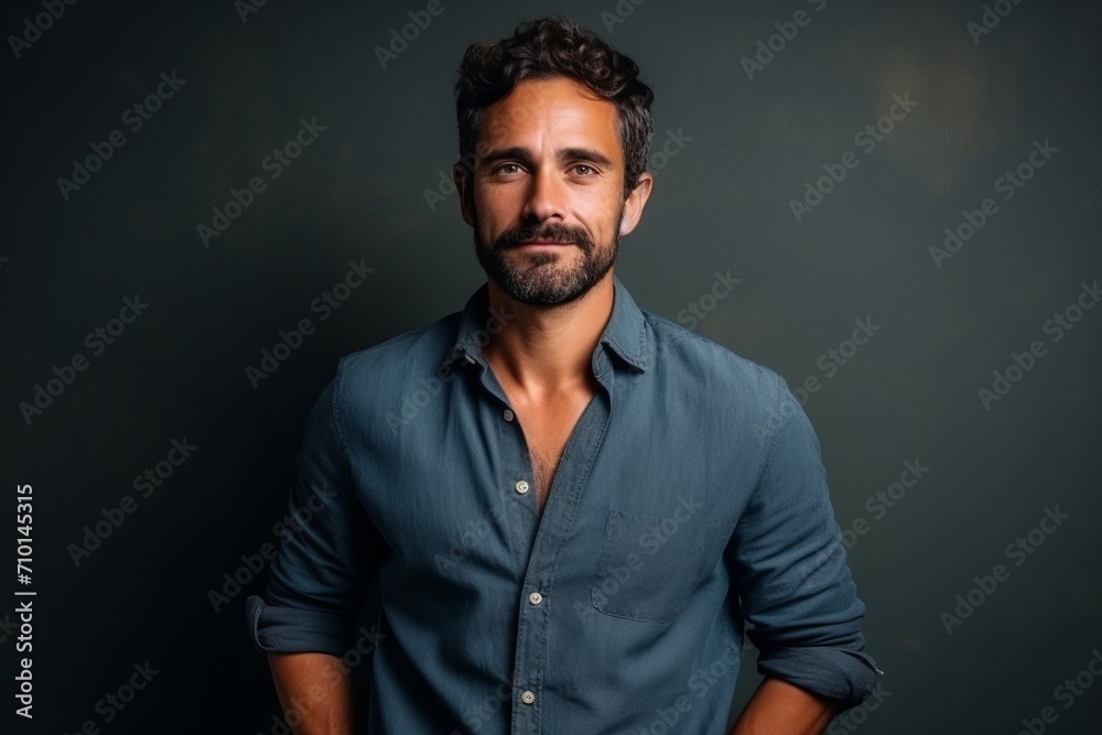Portrait of a handsome man with beard and mustache, studio shot Portrait of a handsome man with beard and mustache, studio shot