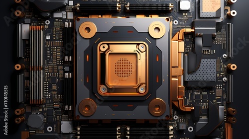 A top view of a CPU with a minimalist design, emphasizing clean lines and a clutter-free aesthetic