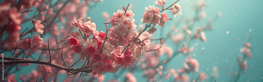 Tree branches covered with beautiful pink flowers Tree branches covered with beautiful pink flowers