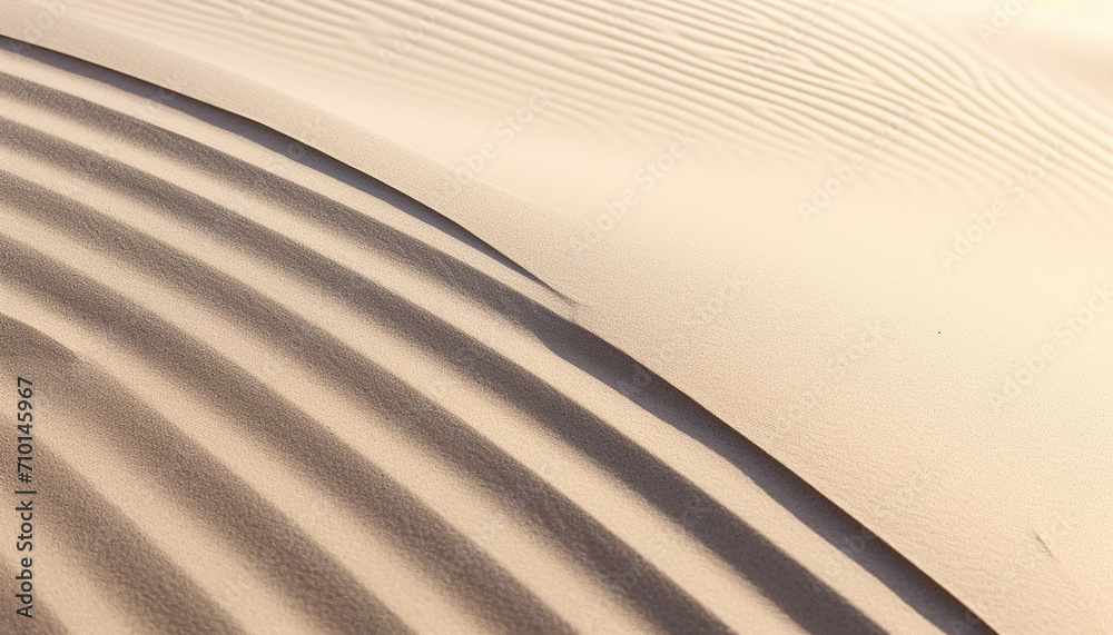 Abstract striped sand dune pattern creates beautiful landscape generated by AI