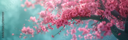 Pink Flowered Tree in Sunlight photo