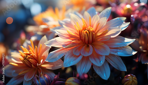 A vibrant bouquet of multi colored flowers in nature generated by AI