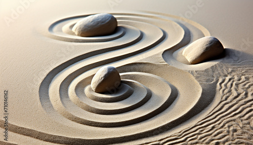 Stone pebble in water creates ripples of tranquility generated by AI