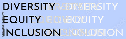 DEIB letters on colored background. Diversity, equity, inclusion and belonging written illustration art letters background poster, banner, print.