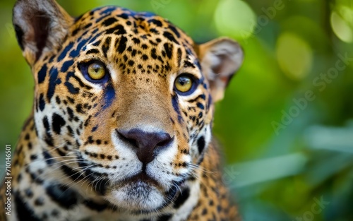 Jaguar amidst the lush greenery  A close-up encounter.