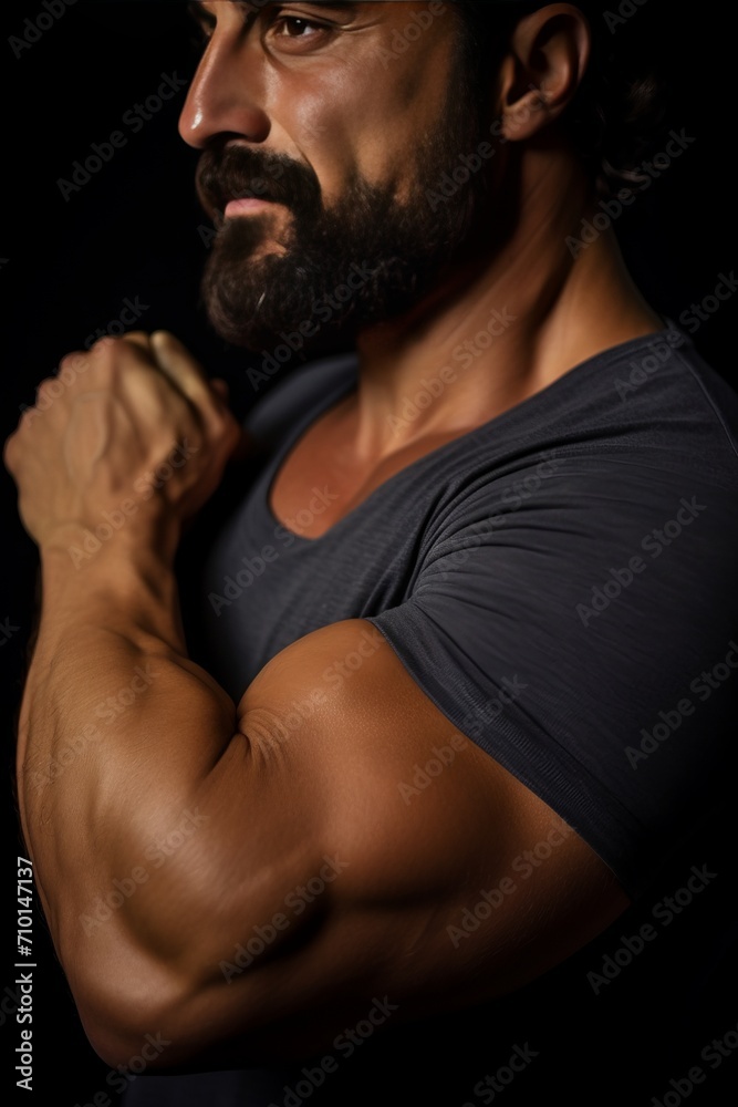 A really muscular guy, close up of his arms. A really muscular guy, close up of his arms.