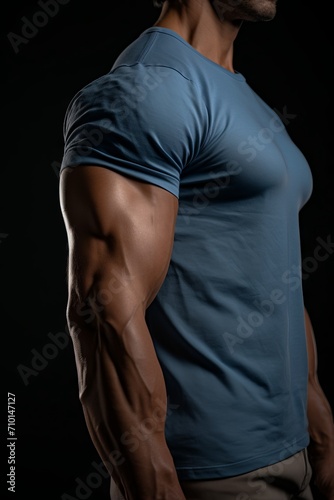 A really muscular guy, close up of his arms. 