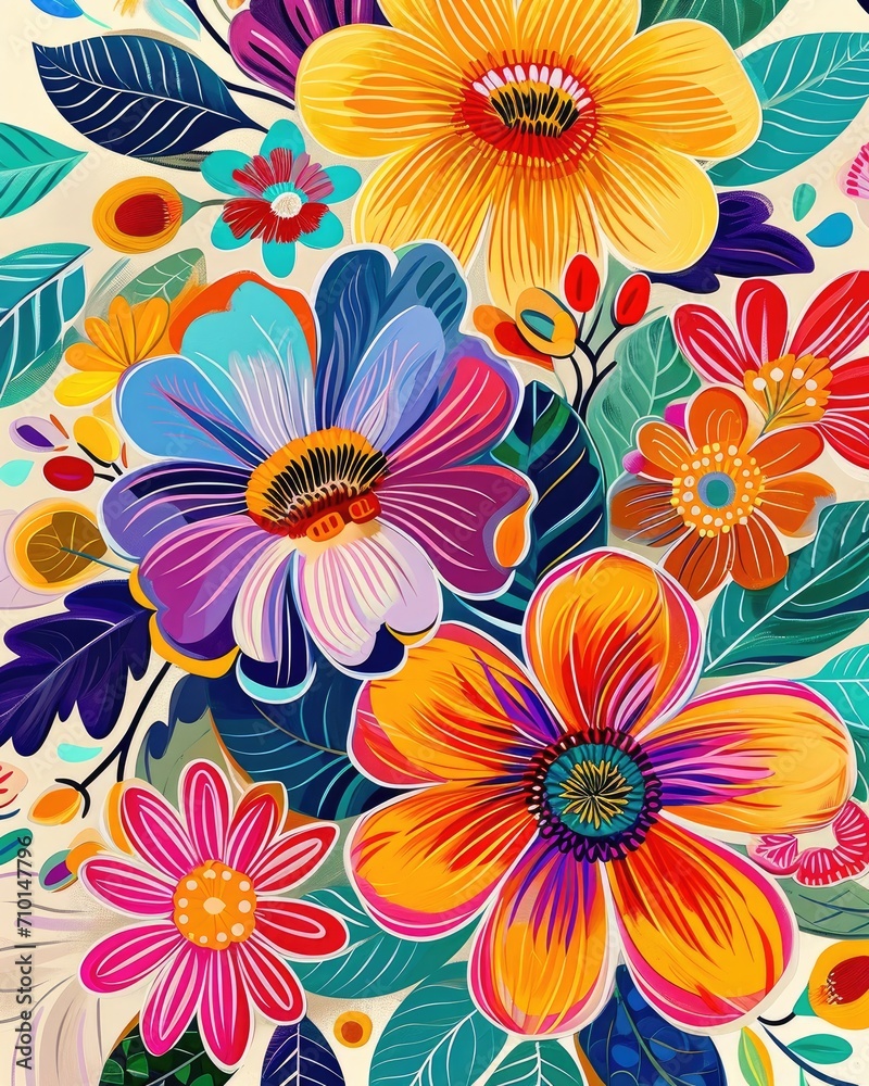 Colorful flower background with large flower Colorful flower background with large flower