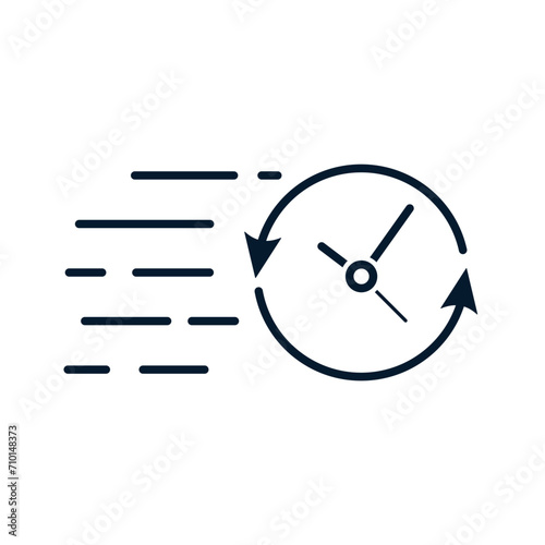 The concept of fast service and reaction. vector linear icon isolated on white background.