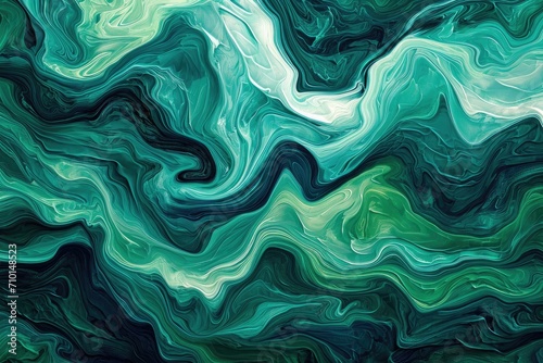 Abstract Painting of Green and Blue Colors