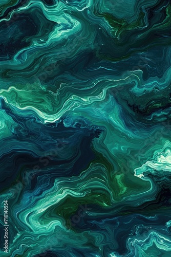Abstract Painting With Green and Blue Colors