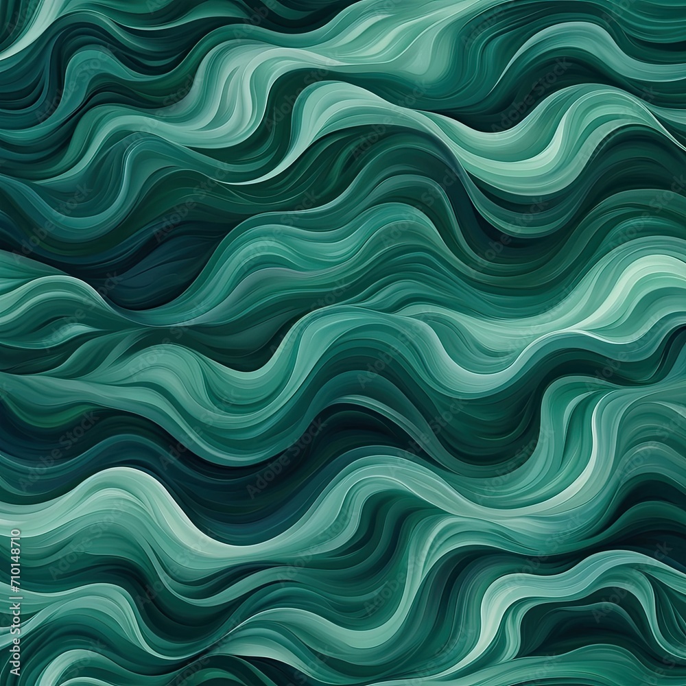 Green waves seamless pattern background