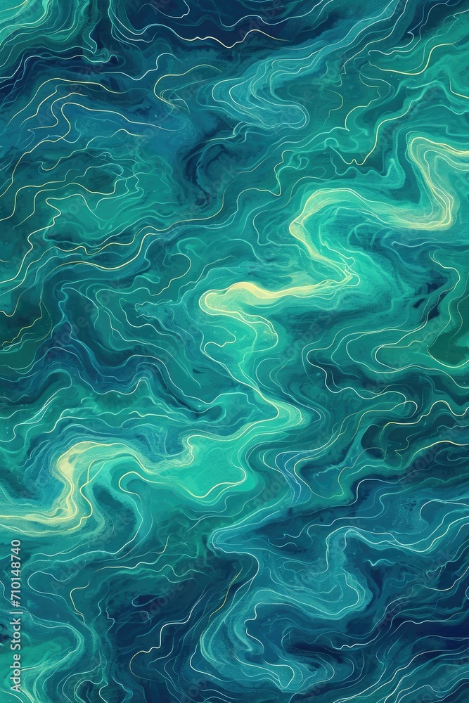 Green waves seamless pattern background