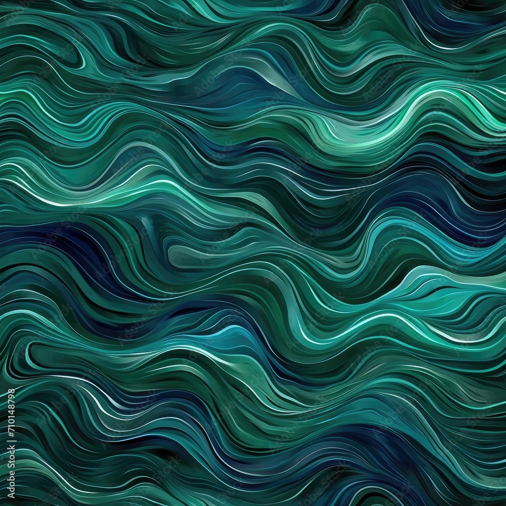 Green waves seamless pattern background