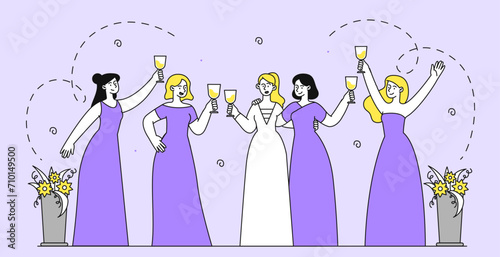 Wedding event vector linear