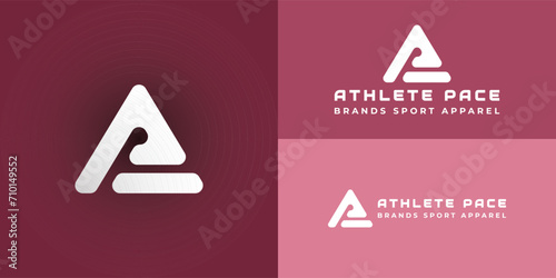 abstract initial letter A and P logo in white color isolated in pink background applied for sports brand apparel logo also suitable for the brands or companies that have initial name AP or PA