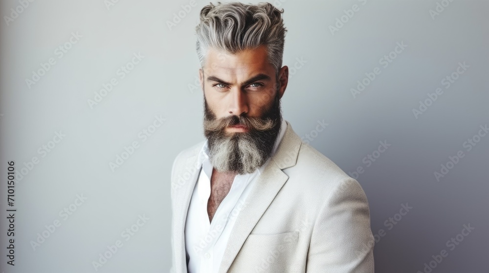 Close-up portrait of bearded man. Beard Styles For Men. Beard Care, Natural Beard Grooming. Close-up portrait of bearded man. Beard Styles For Men. Beard Care, Natural Beard Grooming.