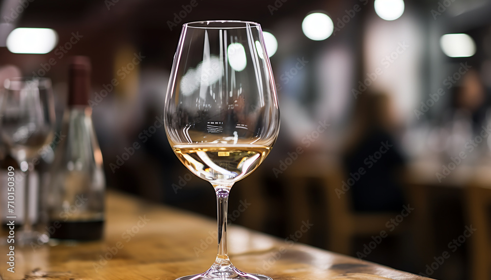 Luxury wine bottle on table, elegant celebration, generated by AI